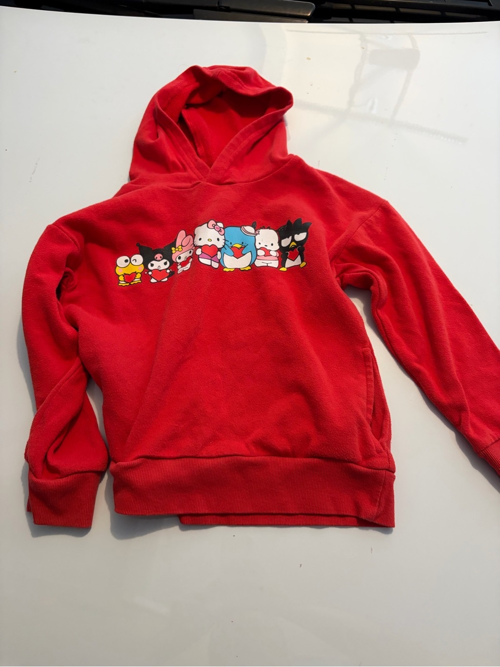 Sanrio Red Kids Hooded Sweatshirt with Character hello kitty small